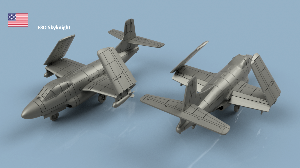 Douglas F3D Skyknight 1/400 x5 - impression 3D