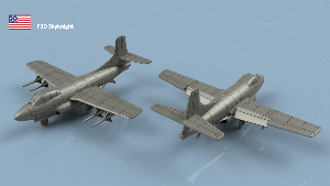 Douglas F3D Skyknight 1/400 x5 - impression 3D