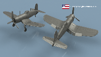Change Vought Corsair F4 U-1D ailes dépliées x5 1/400 - impression 3D