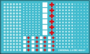 Etoiles blanches et Croix rouges US Army 1/400
