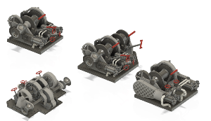 Set pour pétroliers ravitailleurs d'escadre (PRE) x 9 treuils + 1 guindeau 1/144 - impression 3D