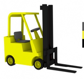 Hyster S50B Forklift x4 1/350 - impression 3D