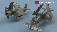 Change Vought Corsair F4 U-5 FN ailes pliées x5 1/400 - impression 3D