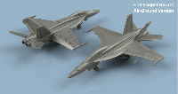 F18 F SUPER HORNET bombardement ailes dépliées x5 1/400 en impression 3D