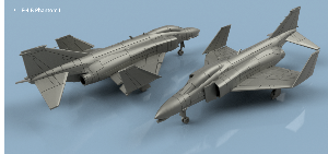 F-4 B Phantom II ailes repliées x5 1/700 - impression 3D