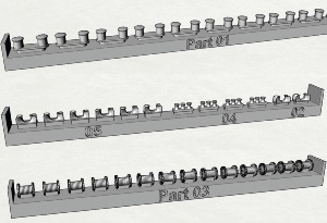 Bittes, chaumards et bobines pour Marine Nationale 1/400 x70