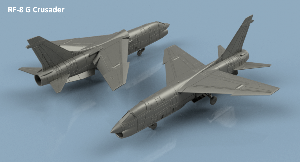 Vought RF-8 G Crusader ailes dépliées x5 1/400 - impression 3D