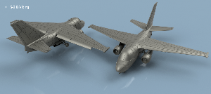 S-3 Viking ailes dépliées x5 1/700 - impression 3D