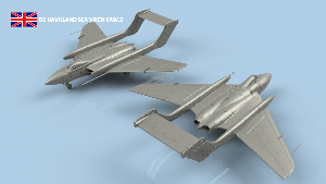 De Havilland Sea Vixen FAW.2 x5 1/400 - impression 3D