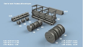 Chantier naval : Rouleaux câbles et tuyaux 1/400 x68 - impression 3D