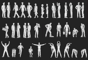 Personnages US Navy WWII (Continental) x 40 1/200 - impression 3D