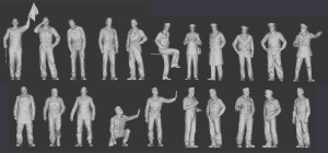 Personnages Equipage U-Boat — Kriegsmarine WWII x 40 1/350 - impression 3D